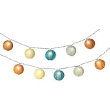 Lumineo LED Solar Lichterkette Lampions 4,5m Nylon Bunt / Warmweiß