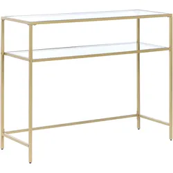 Konsolentisch Glas / Metall gold 2 Fächer 100 x 36 cm ALINE