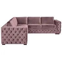 Xlmoebel Ecksofa Rosa Samt Eckcouch Wohnlandschaft Sofa Eckgarnitur Altrosa, 1 Teile, Hergestellt in Europa rosa