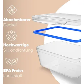 classbach Classbach® Frischhaltedosen mit Deckel | 6er Set | 100% dicht | Meal Prep Boxen | für Mikrowelle Spülmaschine Gefrierfach geeignet | Lunchbox | Dosen Meal Prep stapelbar | Gefrierdosen | C-FHD 4023 K