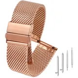 ADALLOR® Uhrenarmband Edelstahl 20mm 22mm 18mm, Smartwatch Ersatzarmbã¤nder Armband Wechselarmband für Herren Damen mit Federstege, Ersatzarmband Metall Mesh Uhrenarmbänder, Uhrband Bracelet Strap