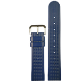 UNCLE SEIKO Kautschuk blue waffle rubber strap in 22mm inklusive fatboy spring bars" uncleblue22" - blau