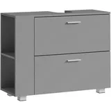 VASAGLE Waschbeckenunterschrank, offene Fächer an Einer Seite, rechts oder Links austauschbar, Badschrank, große Öffnung für Siphons, 30 x 80 x 64 cm, Taubengrau BBK502G01