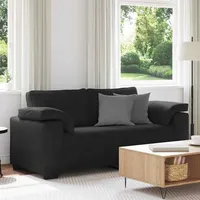 VidaXL Zweisitzer-Sofa Schwarz 140 cm Samt