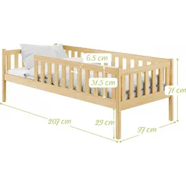 Kids Collective Kinderbett 90 x 200 cm Kiefer naturbelassen beige