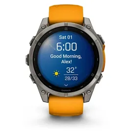 Garmin fenix 8 AMOLED 47 mm sapphire, graphit / titanium titan mit QuickFit Silikon-Armband 26 mm