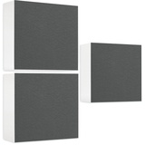 platino24 Schallabsorber Regaleinsatz 3 Elemente 33 x 33 x 10 cm Granitgrau I Akustikpaneele aus Basotect® G+ mit Akustikfilz I Akustikelemente kompatibel mit IKEA KALLAX oder EXPEDIT