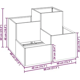 vidaXL Hochbeet 80 x 80 x 60 cm Anthrazit