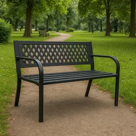 gogarden Gartenbank 120 x 49 x 76 cm Schwarz