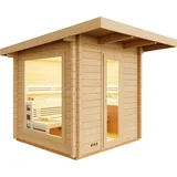 InfraWorld Gartensauna Terra 5B Außensauna Massivholzsauna Saunahaus 230x230 cm