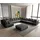 DeLife Wohnlandschaft Clovis XXL Schwarz Modular Hocker Ottomane Rechts, Design Wohnlandschaften, Couch Loft, Modulsofa,