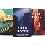 Field Notes Field Notes: National Parks Serie (Serie A - Yosemite, Acadia, Zion) - Graph Paper Memo Book 3er Pack - 8,9 x 14,9 cm