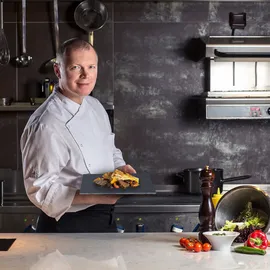 Relaxdays 6er Set, 40 x 30 cm, Servieren von Käse & Desserts, Servierplatte zum Beschriften, anthrazit