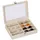 Relaxdays Brillenbox für 8 Brillen Weiß,Creme,Silber