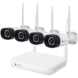 LUVISION Dual WLAN Funk Video Überwachungssystem 10 Kanal Mini NVR 5MP Überwachungskamera Set Mikrofon Cloud  6 Kameras