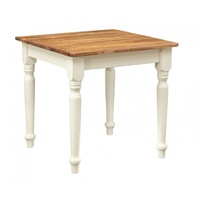 Kleine küchentische aus Holz, Tisch 80x80 cm, Quadratischer holztisch, Holz/Weiß