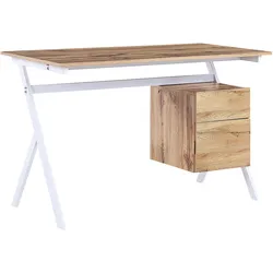 Schreibtisch 120 x 60 cm Heller Holzfarbton ASHLAND