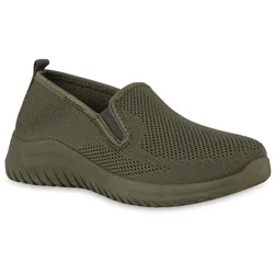 Damen Slip Ons in Olivgrün