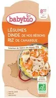 Babybio LÉGUMES DINDE DE NOS RÉGIONS & RIZ CAMARGUE dès 8 mois Aliment 400 g