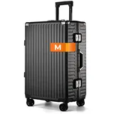It'Go Aluminium Rahmen Koffer M Groß Hartschalenkoffer Gepäck mit 4 Rollen Handgepäck Reisekoffer Koffer&Trolleys Schwarz