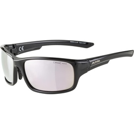 Alpina Lyron S - Verspiegelte und Bruchsichere Sport- & Fahrradbrille Mit 100% UV-Schutz Für Erwachsene, black gloss, One Size