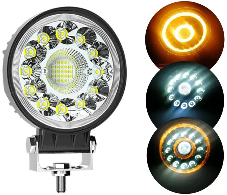 LED-Halogenlampe – Decken-, Außen- und Innenleuchte/Scheinwerfer, weißes und gelbes Licht, 40 W, 4000 lm, 12 V–24 V, für Lkw und
