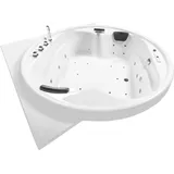 Basera Basera® Indoor Podest-Whirlpool Badewanne XXL Gomera mit Ecke Premium 186 x 186 cm