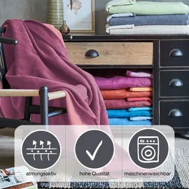 IBENA Cotton Pur 100 x 140 cm violett/altrosa