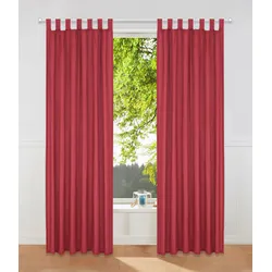 Vorhang MY HOME "Raja" Gr. 5, rot, B:140cm H:265cm, Polyester, Recyceltes Material, Gardinen, 2er-Set, Bestseller, einfarbig, modern, pflegeleichte Mikrofaser