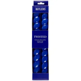 BUTLERS Stabkerze, TWISTED 2er-Set in Blau, ø Gr.: onesize