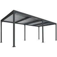 Mendler Alu Pergola HWC-L41, Lamellen-Pavillon Terrassenüberdachung, stabiles 8cm-Metall-Gestell 3x6m - anthrazit