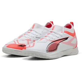 Puma Ultra 5 Match IT + Mid Kinder Puma White/Black/Glowing Red 34