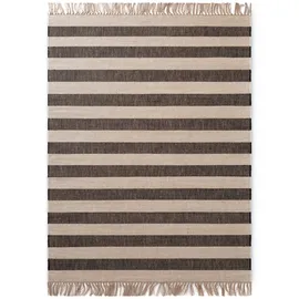HANSE HOME Playa natur, weiß, schwarz, B:200cm H:6mm L:300cm, Jute, Teppiche, Teppich, Jute, Handgemacht, Naturteppich, Wohnzimmer, Läufer, Fransen