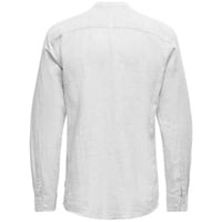 Only & Sons Langarmhemd ONSCAIDEN SOLID LINEN MAO SHIRT NOOS«, weiß