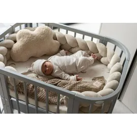 Waldin Babybett 5in1, Beistellbett aus Holz, Matratze, Belüftet