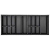 Orga-Box VII Besteckeinsatz basaltgrau 1200 mm mit Softtouch Oberfläche