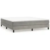 vidaXL Boxspringbett mit Matratze Hellgrau 160x200 cm Samt