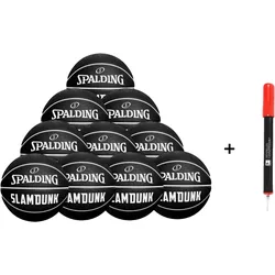 Spalding Basketball Slam Dunk Ball Größe 7 schwarz - 10er Ballpaket inkl. Bal...