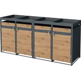 ML-Design Mülltonnenbox Braun, Metall, 240 L, 80x124x132 cm Aufbewahrung - Schutzhüllen