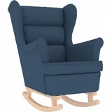 Schaukelsessel Blau 74x90x102 cm Stoff - Blau