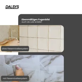 Dalsys Fliesen Nivelliersystem Set 3mm 1000x Gewindelaschen 300x Hauben,