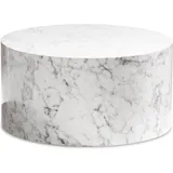 FineBuy Couchtisch MONOBLOC 60x60x30 cm Wohnzimmertisch Rund Lounge Sofatisch Kaffeetisch Modern Weiß