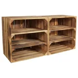 CHICCIE Weinregal Wino aus Holz Geflammt 2x Regal, Holzkiste