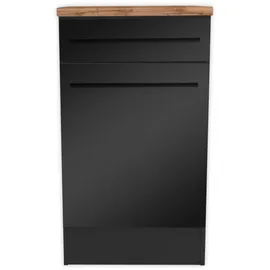 BASIC by Balculina Unterschrank Jazz 50 x 90 x 60 cm Schwarz