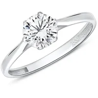 JEWLIX Verlobungsring Zirkoniabesetzter Verlobungsring aus 375er Weißgold von JEWLIX silberfarben 50