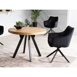 Design Esstisch GS-999 rund Echtholzfurnier ausziehbar Esszimmer - Naturbelassen