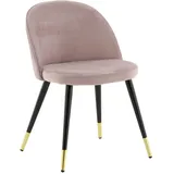 Livetastic Stuhl-Set, Schwarz, Pink, Messing, Metall, Textil, zylindrisch, 57x76.5x50 cm, Esszimmer, Stühle, Esszimmerstühle, Esszimmerstühle-Set