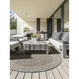benuta nest River Outdoor-Teppich Ø 5 cm Beige/Blau