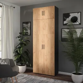 Vicco Aktenschrank Ingo 80 x 223,8 cm Anthrazit/Goldkraft Eiche