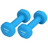 OnWay 2 x 1,0 kg Neopren-Hantel Set hellblau OW1001-1k